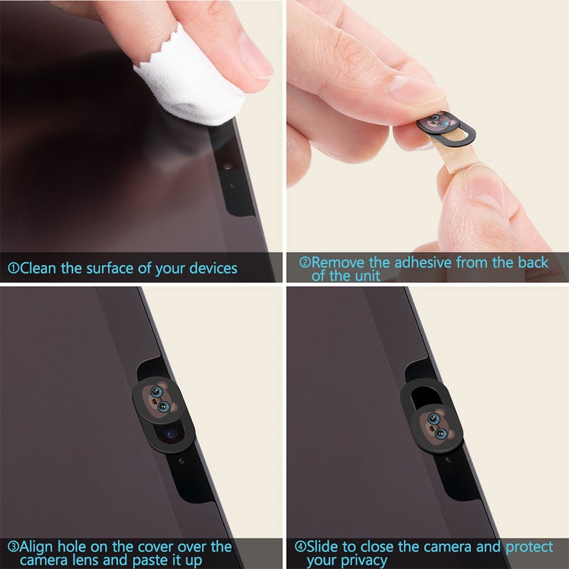 📱 غطاء حماية كاميرا للهاتف المحمول والأجهزة اللوحية شكل مستطيل حماية الخصوصية 3 قطع - Image 4