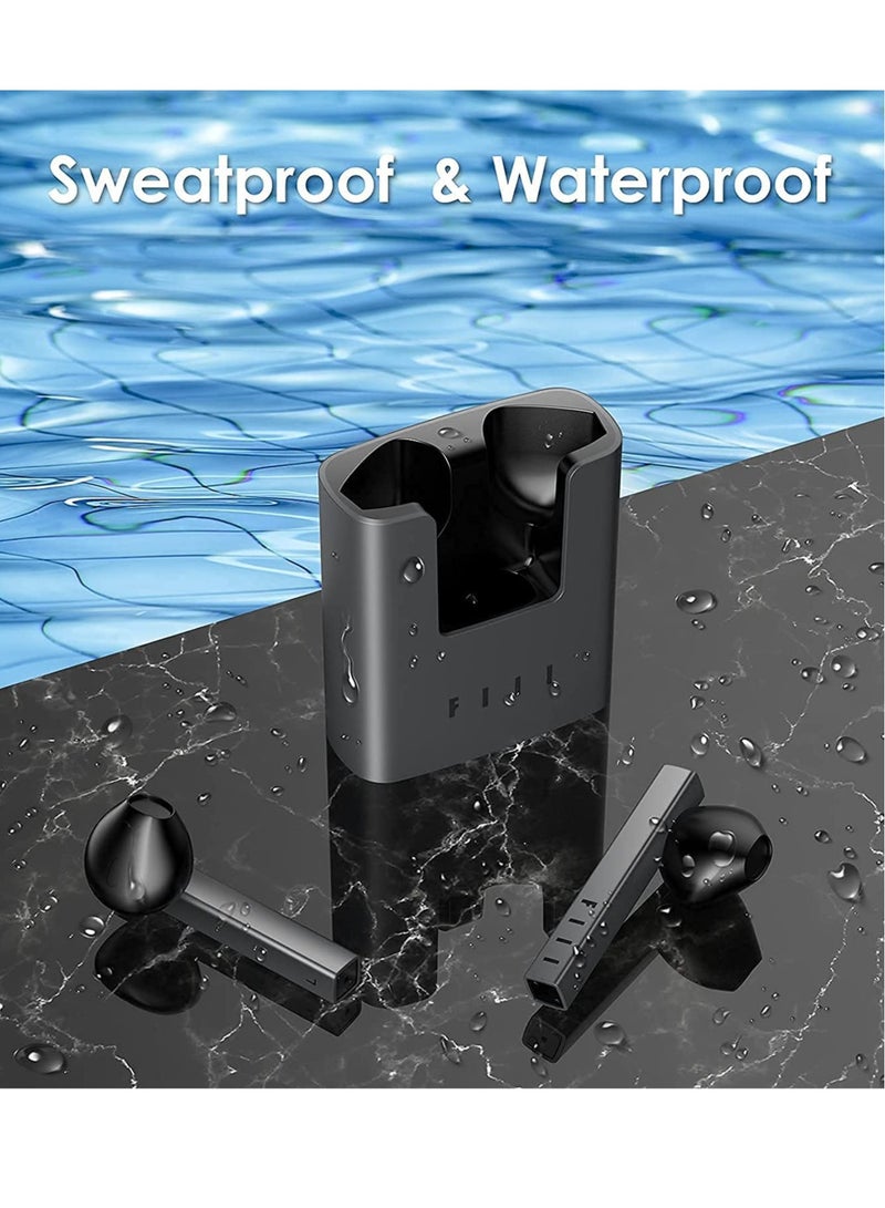 Wireless Earbuds -  True Wireless Earbuds Cordless, Bluetooth 5.0 Earphones with Microphone, Bass Bluetooth Earbuds, Noise-Cancelling, Sweatproof Wireless Headphones for iPhone & Android