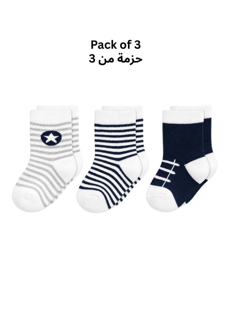 بريميم 3 أزواج من جوارب الأطفال القطنية للأولاد متعددة الألوان (من 0 إلى 6 أشهر) - Image 2