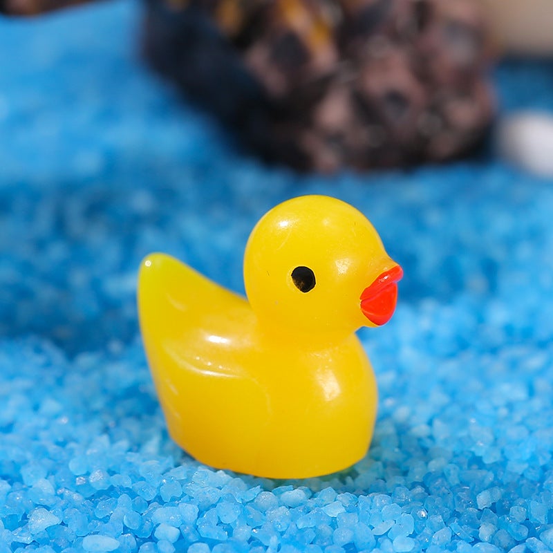Yellow Duck Moss Micro Landscape Ornaments Fleshy Ornaments Zakka Goods Crafts Small Ornaments Resin Animal Ornaments - Image 1