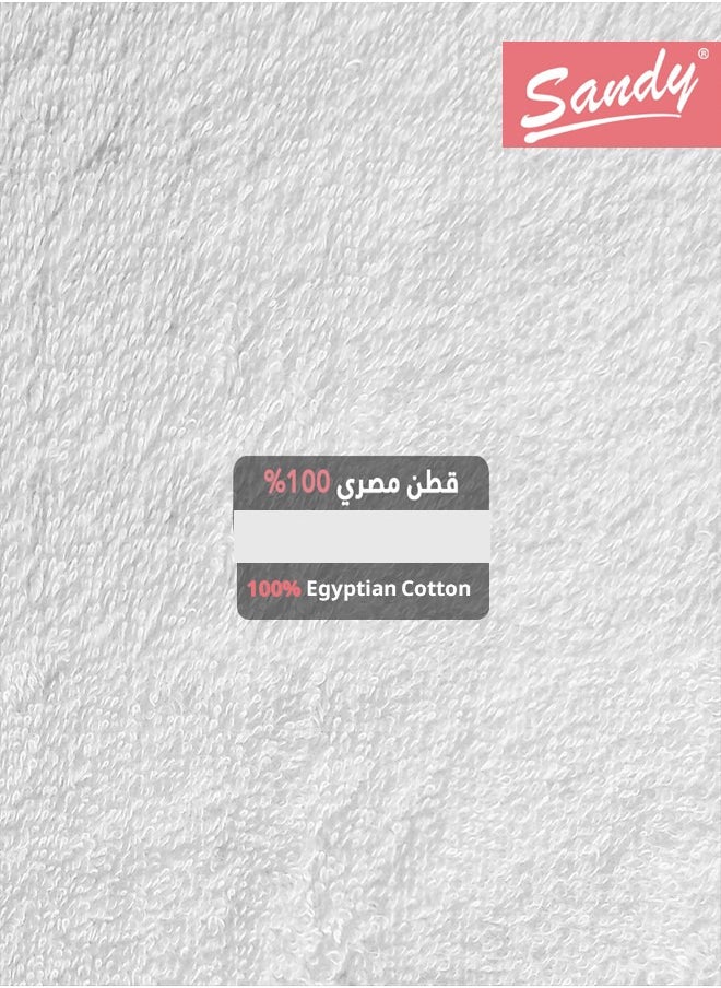 ساندي مجموعة مناشف الوجه، قطن 100% صنعت في مصر ، ناعمة وسريعة الجفاف وعالية الامتصاص (5 قطع - 33×33 سم) - أبيض  - Image 4