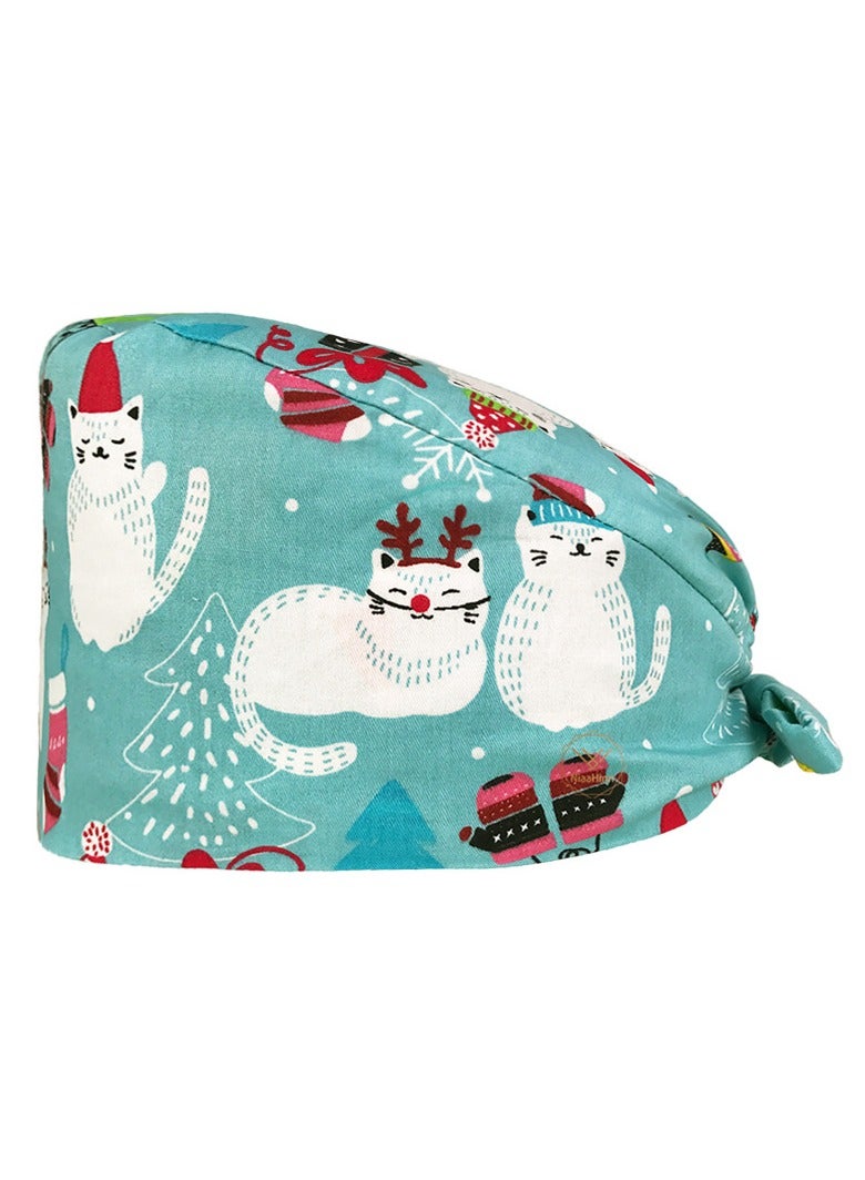 KUYING Nurse Hat With Small Fresh And Cute Pattern Medical Work Hat