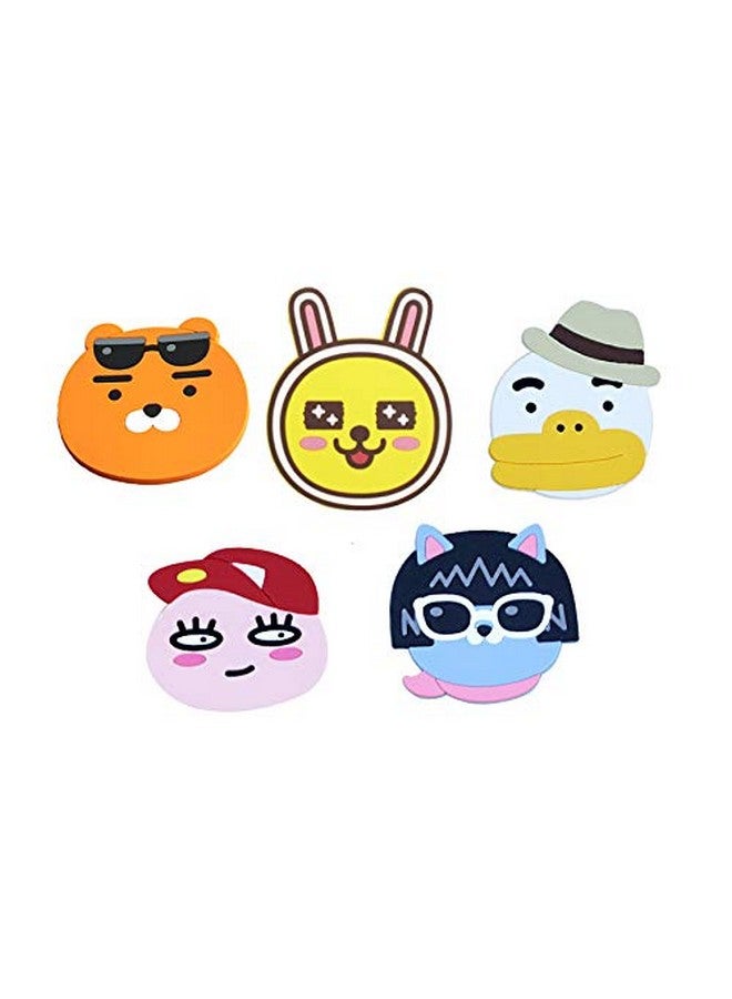 BEING CART® - 5PCS Silicone Coaster Colorful Animal Coaster Cup Mat for Drinks Durable Non-Slip Hot Pads Protection Furniture Damage for Home and Kitchen Use. - Image 1