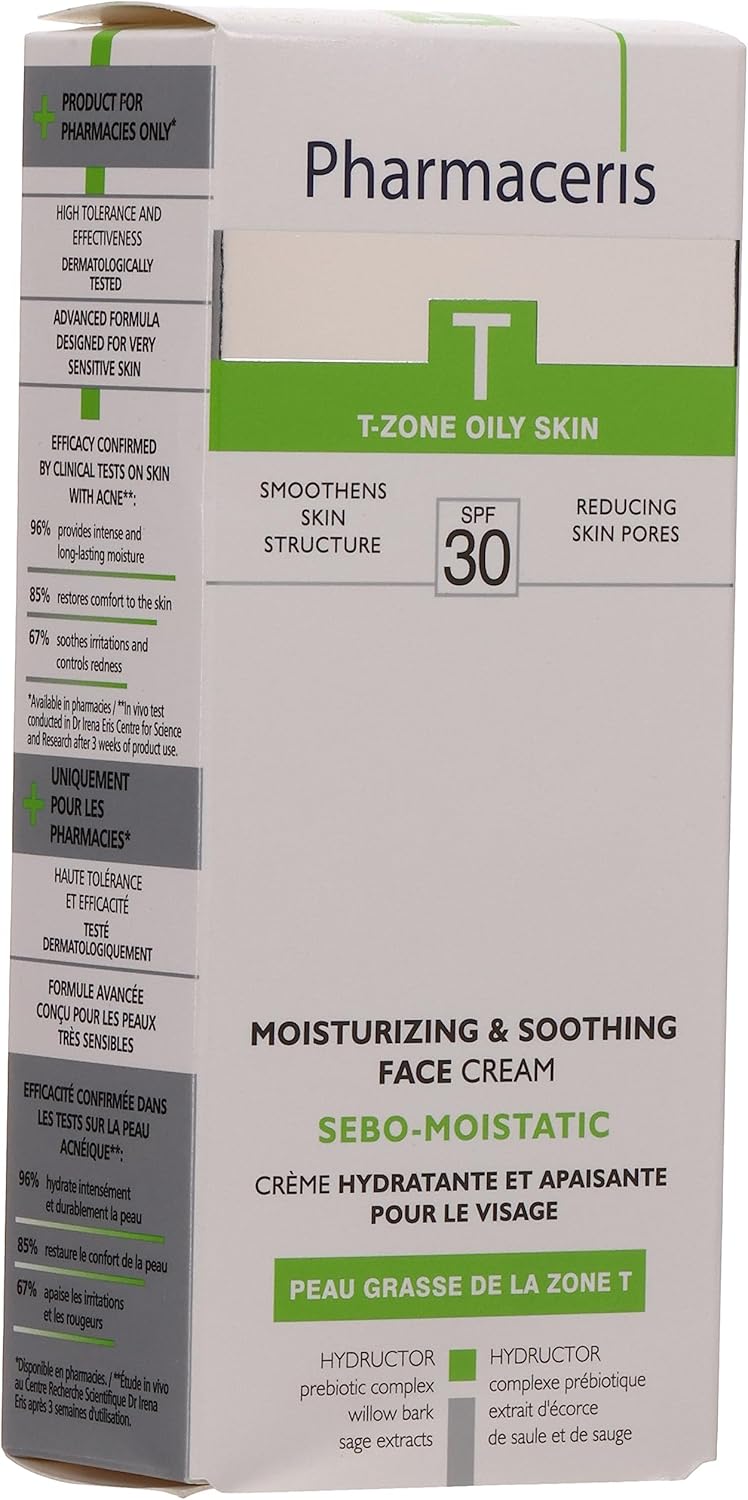 Pharmaceris كريم الوجه فارما سيريس تي سيبو-مويستاتيك SPF 30 - 50 مل للبشرة الدهنية والمعرضة لحب الشباب - Image 3