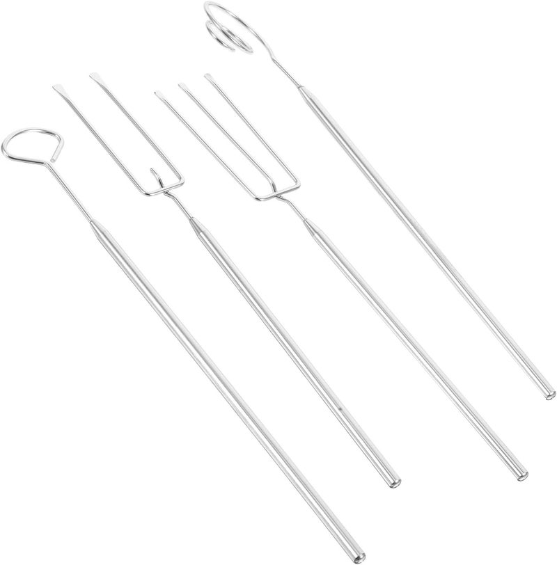 SECFOU Stainless Steel Fondue Forks Set 4pcs Spiral, Three-prong, and Triangle Dipping Sticks for Chocolate, Cheese, Fruit, and Pasta Fondue Use in Kitchen and Dining - Image 1