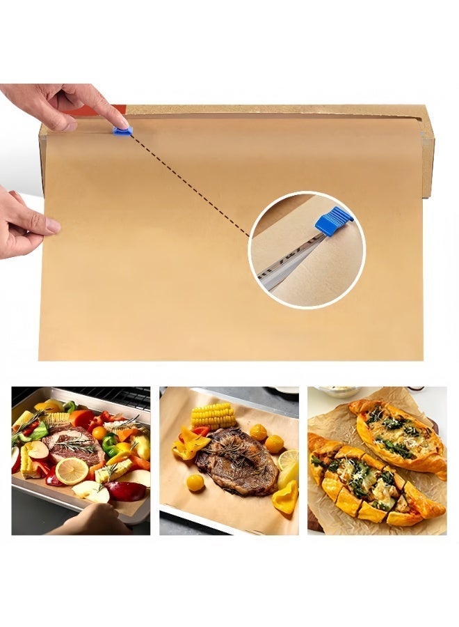 Parchment Baking Paper Roll 15IN x 210FT, Non-Stick Greaseproof & Waterproof, Heat Resistant Oven & Air Fryer Paper with Built-in Cutter - Image 3