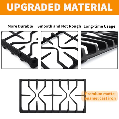 atgestore Upgraded WB31X27151 WB31X24736 Stove Grate Replacement for GE Stove Parts 19.6’’ x 10’’ Cast Iron Range Grate GE Range Surface Burner Grate General Electric Gas Cooktop Side Grate Rack - Image 4