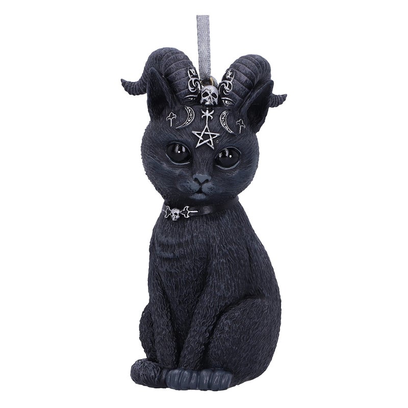 Nemesis Now Cult Cuties Pawzuph Hanging Ornament 10cm  Resin  Black  Scarily Adorable Horned Cat Hanging Ornament  Horned Cat  Cast in The Finest Resin  Expertly Hand-Painted - Image 1