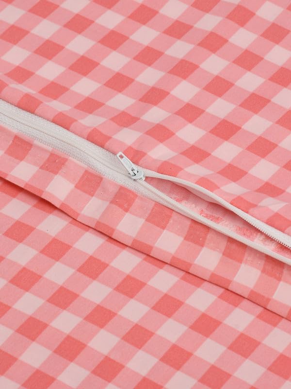 Morado Glace Cotton 210 TC Single Bed Size Duvet Cover/Quilt Cover/Rajai Cover/Blanket Cover with Zipper (60x90 Inches,Pink) - Image 4