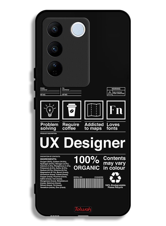 Tolwak Vivo V27 Protective Case Cover Ux Designer Sticker - Image 1