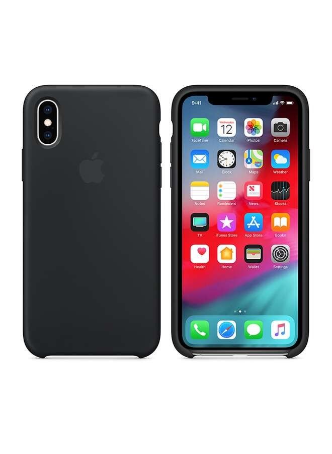 Silicone Back Cover For Apple iPhone Xs Black - Image 3