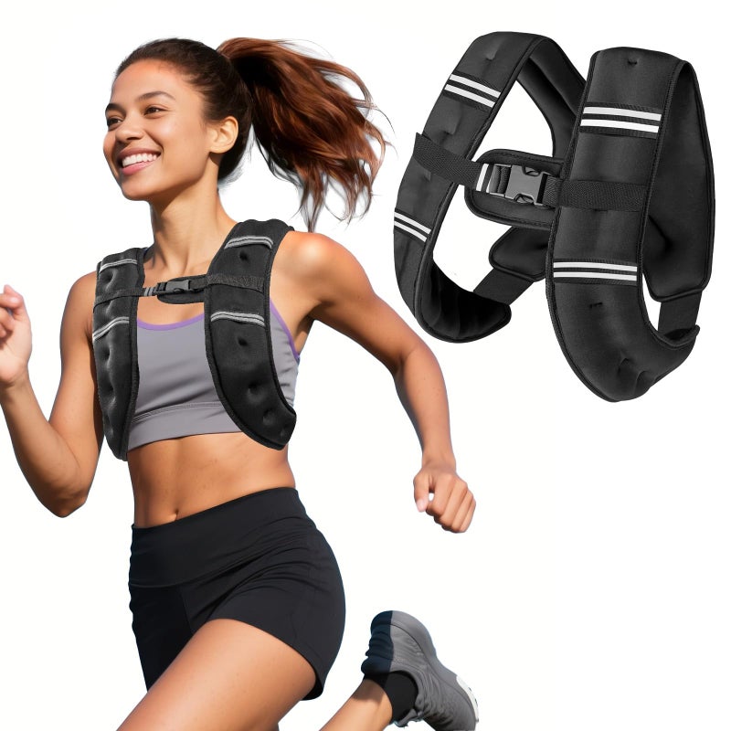 Zikopomi Weighted Vest with Adjustment Straps for Men Women 8lbs12lbs16lbs20lbs Weight Vest with Reflective Stripes for Workout Strength Training Running Fitness Hiking Weight - Image 2