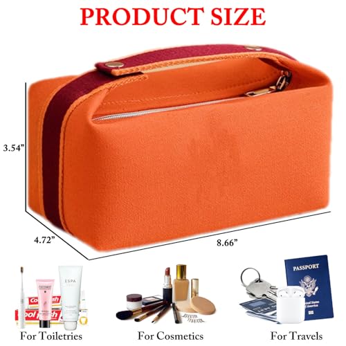 Fammart Travel Makeup Bag, Waterproof Canvas Cosmetic Bag Make Up Organizer Case for Women, Large Toiletry Bag Skincare Pouch for Toiletries Accessories Brushes - Image 4