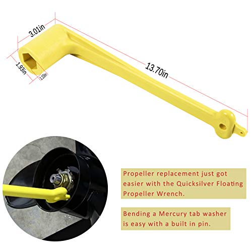 Yoursme Polymer Light-Weight Propeller Wrench 1-1/16" Marine Boat Nut Propeller Wrench for Mercury/Mercruiser/Alpha Replaces 91-859046Q4 Yellow, Rustproof Plastic - Image 4