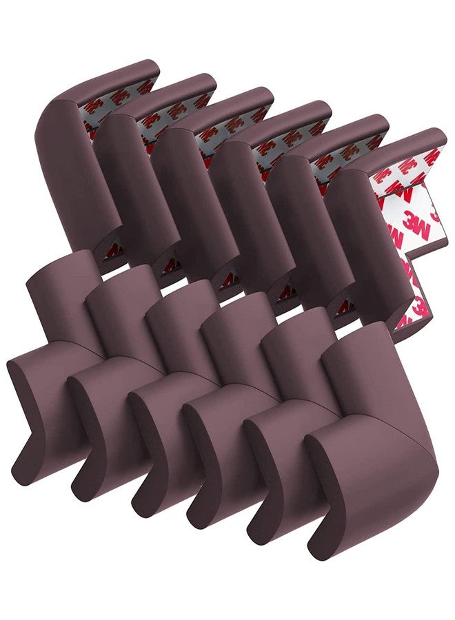 Ambdded® Furniture Corner Guard for Baby Safety, 12Pcs, Pre-Taped 3M Adhesive, Edge Protectors with Childproof Foam Cushions, Baby Proofing, Non-Toxic, BPA Free, Brown - Image 1