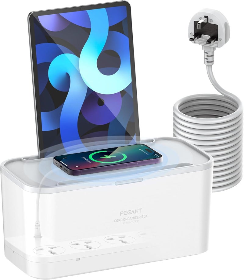PEGANT 5-in-1 Power Extension Cord Organizer Box - Image 1