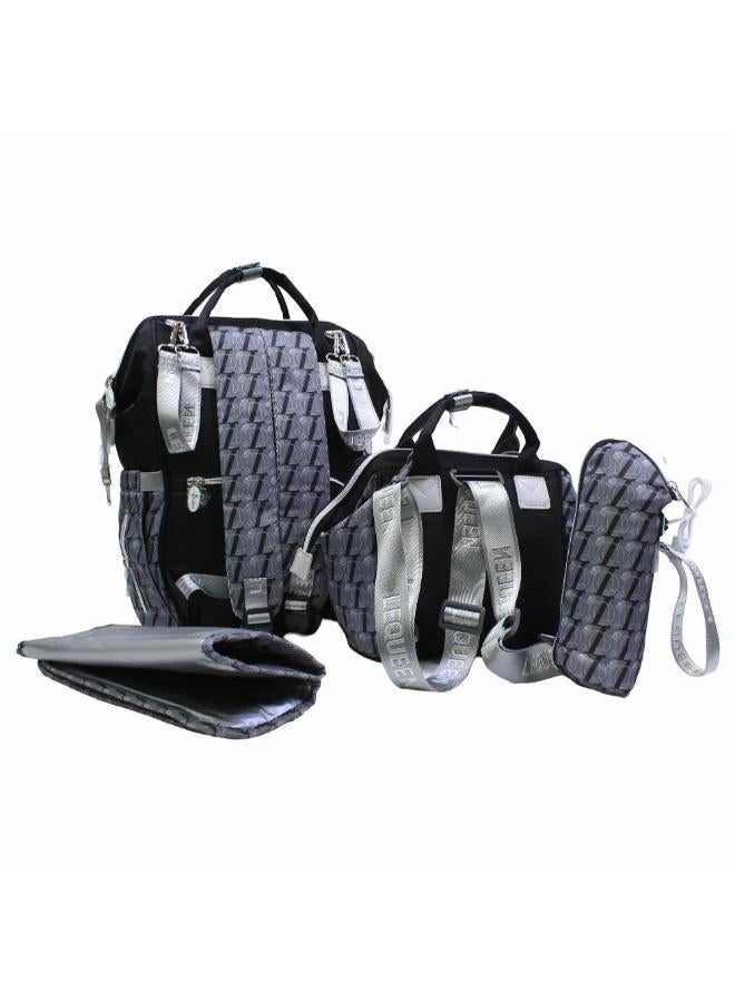 LeQueen Diamond 8th Special Edition Soft Waterproof Diaper Bag - Grey - Image 3