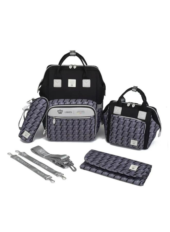 LeQueen Diamond 8th Special Edition Soft Waterproof Diaper Bag - Grey - Image 1