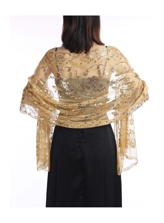 1920s Women's Shawls and Wraps, Sparkling Metallic Evening Scarves, Sequin Deco Wedding Wraps for Brides, Perfect for Parties and Special Occasions. - Image 5
