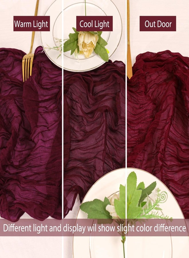 Jelyne 6 Pack 10FT Cheesecloth Table Runner 20 x 120 inch Long Boho Rustic Gauze Romantic Cheese Cloth Sheer Table Runner for Wedding Dining Event Birthday Anniversary Party Decoration(Burgundy) - Image 5