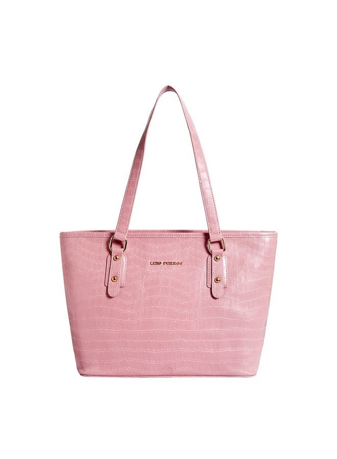 Lino Perros Peach Coloured Croco Shoulder Bag - Image 1