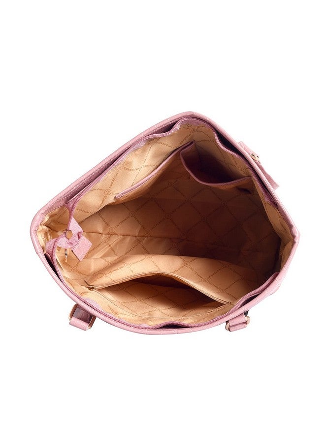 Lino Perros Peach Coloured Croco Shoulder Bag - Image 5