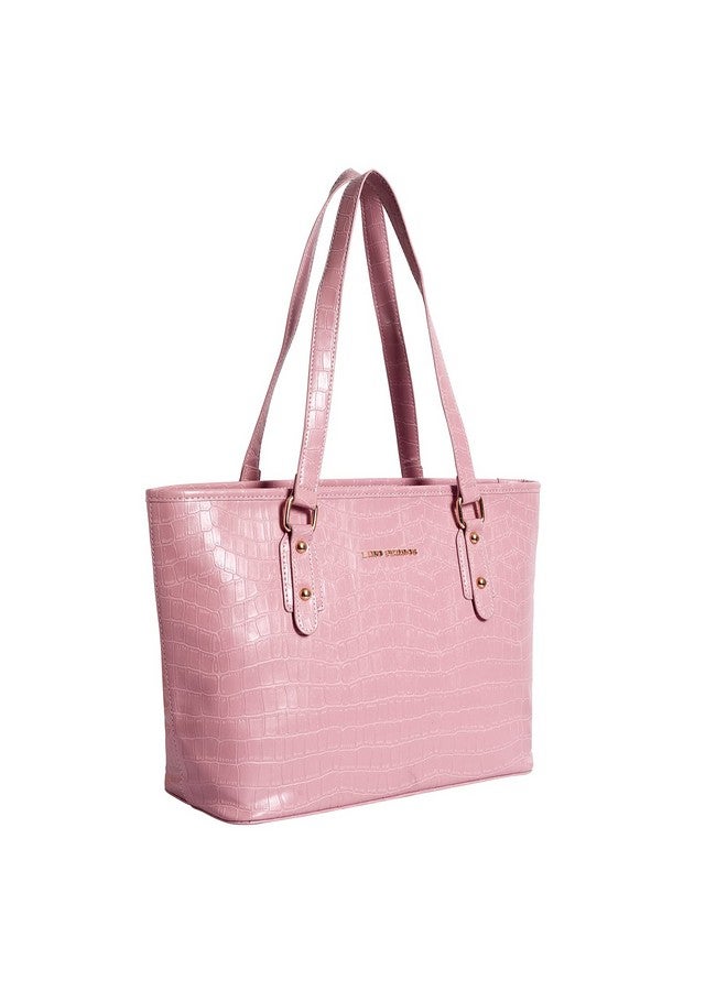 Lino Perros Peach Coloured Croco Shoulder Bag - Image 2