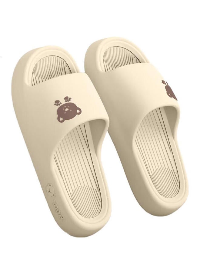 Scarecrow Strawman Couple Thick-Soled Bath Slippers For Men And Women Indoor And Outdoor Use Khaki 42-43 - Image 2