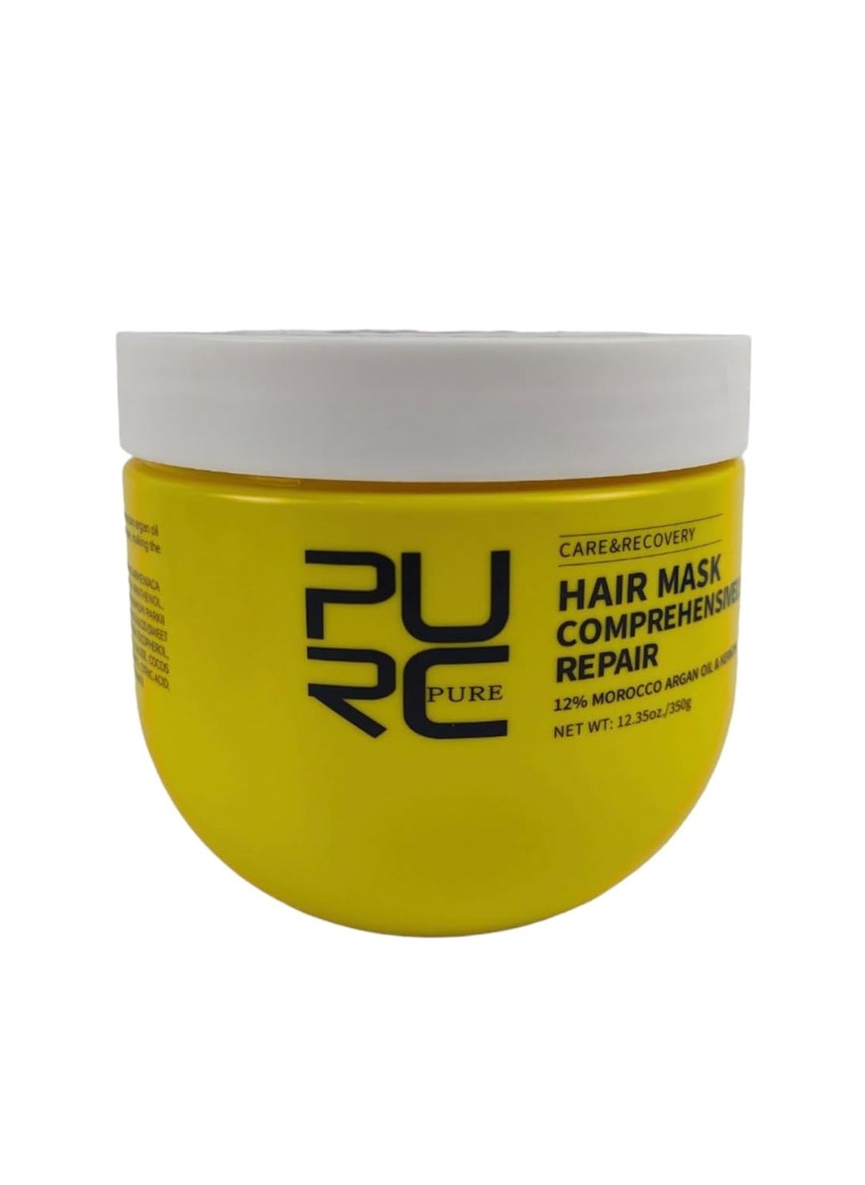 PURC - Argan Oil Hair Mask for Dry, Damaged Hair, 100ml, Organic, Smoothing, Anti-Breakage Leave-In Formula, Yellow - Image 1