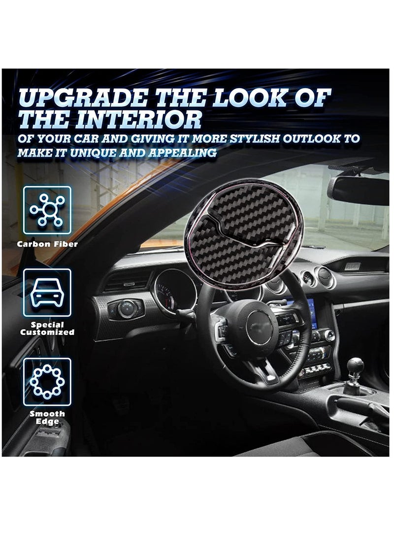 KASTWAVE Tech Air Vent AC Outlet Cover Trim, Genuine Soft Carbon Fiber, Compatible with Ford Mustang 2015-2017 - Image 3