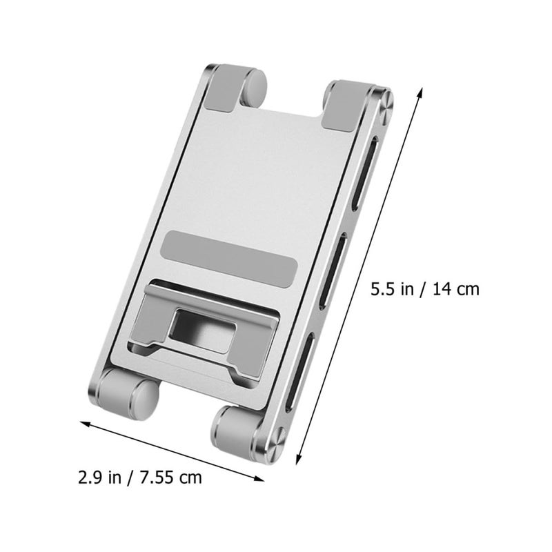 Aluminum Alloy Foldable Phone Holder Adjustable Tablet Stand Silver Portable Desktop Rack - Image 3