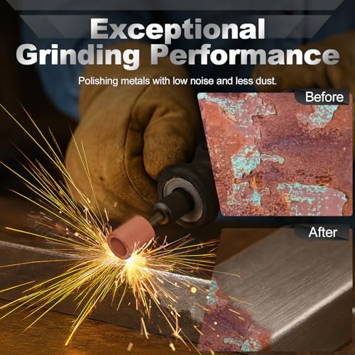 Ghzaocu 64Pcs Sanding Bits for Dremel Rotary Tools, 1/8" Shank Aluminum Oxide Grinding Stones and Sanding Drill Bits, Durable for Metal Rust Removal, Smoothing, Sharpening, Multiple Shapes to Meet More Needs - Image 5