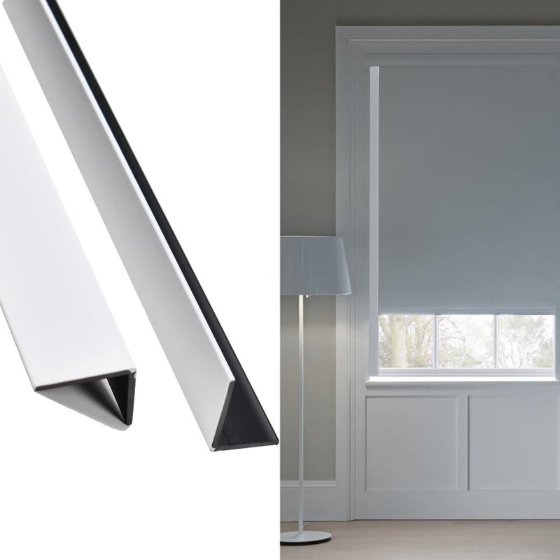 fhsblinds FHSBLINDS 100 Blackout PVC Light Blockers for Window Shades and Blinds  Block Along The Sides of Blackout Blinds Great for Bedroom Nursery Blocking Strips White 585 2pcs 