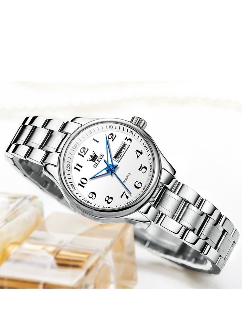 OLEVS Classic Watches For Women Analog Quartz Watch Stainless Steel Rugged Waterproof Watches Roman Numeral Unique Calendar Date Business Wrist Watch - Image 2