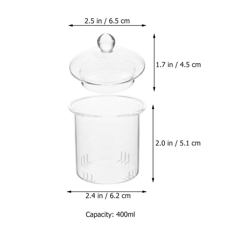 Glass Tea Strainer With Lid And Removable Filter 400ml Steeper Set For Home Office - Image 3