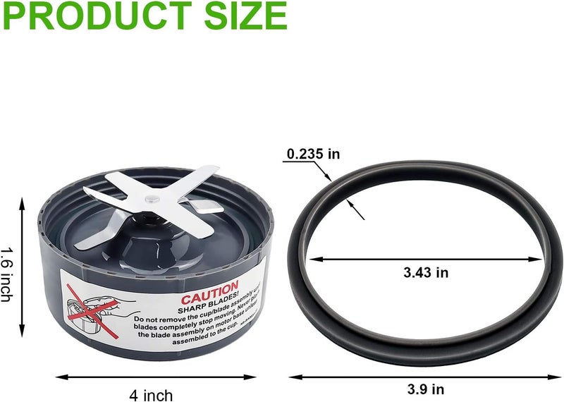 Feilifan 12 Pieces Blade Replacement Parts for NutriBullet Blender Extractor Cross Blade, Gear Rubber Gasket and Shock Pad Compatible with NutriBullet 600W & Pro 900W series - Image 3