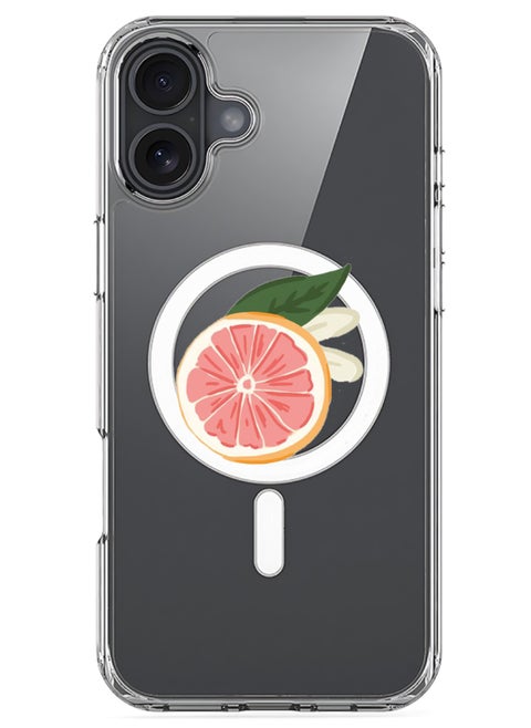 iPhone 16 Magsafe Magnetic Case Compatible with Wireless Charging, Shockproof Phone Bumper Cover - Grapefruit