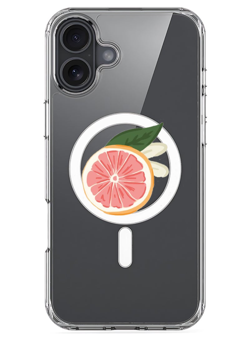Theodor - iPhone 16 Magsafe Magnetic Case Compatible with Wireless Charging, Shockproof Phone Bumper Cover - Grapefruit - Image 1