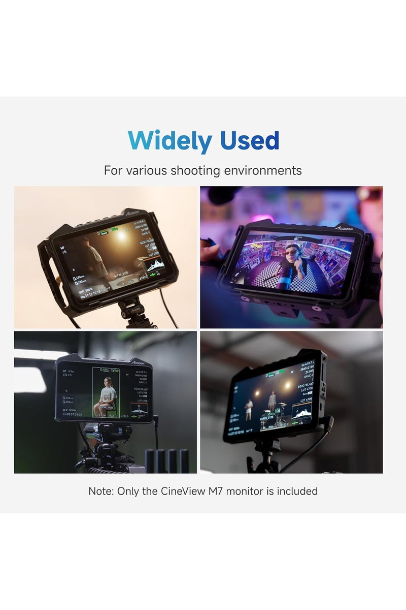 Accsoon CineView M7 MITX1 7" 4K60 Touchscreen Smart Monitoring Workstation – Wireless Video Transmission, HDR, LUT Support - Image 3