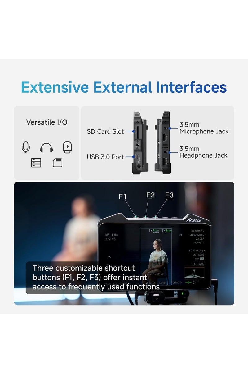 Accsoon CineView M7 MITX1 7" 4K60 Touchscreen Smart Monitoring Workstation – Wireless Video Transmission, HDR, LUT Support - Image 5