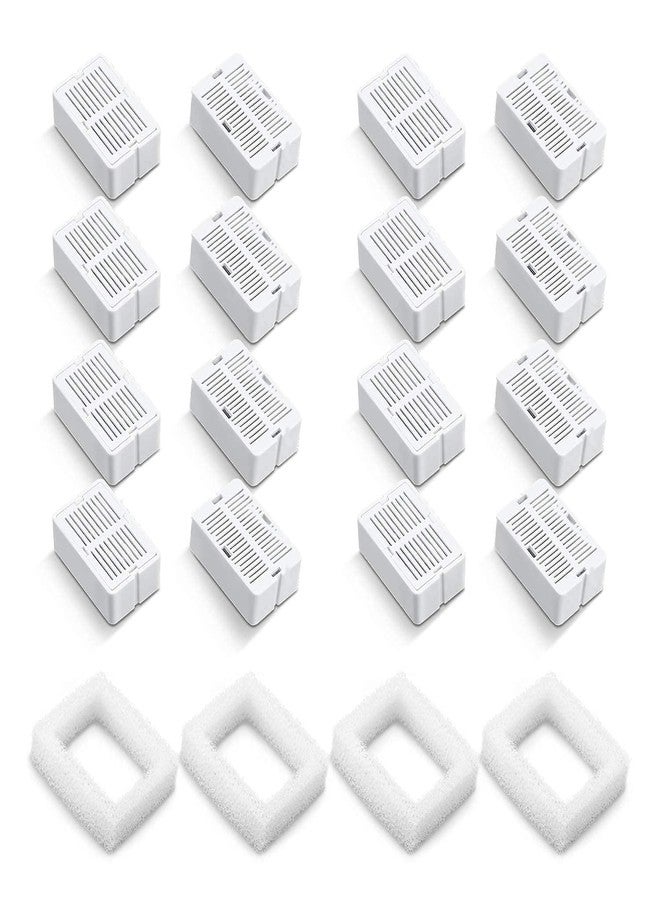 VinDox Pet Fountain Filters - 16 Carbon and 4 Foam Pre-Filters for Ceramic/Cupcake Pet Fountain - Image 1