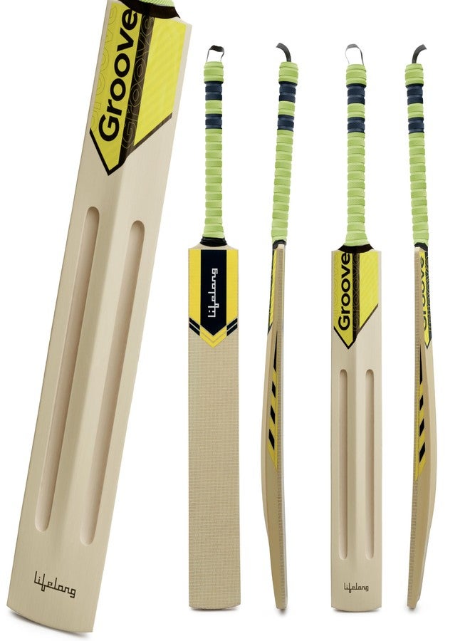 Lifelong Adult Scoop bat | Standard Size Cricket Bat | Lightweight Poplar Wood | Soft & Medium Tennis Ball Play | Durable Rubber Grip | Fast Swing Groove Design | Tournament-Ready Wooden Bat - Image 1