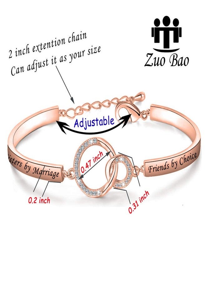 Zuo Bao Best Sisters in Law Gift Sisters by Marriage Bracelet Maid of Honor Gift Wedding Jewelry for Women Delicate Bracelet Gifts for Sisters (Sisters by Marriage RG) - Image 2