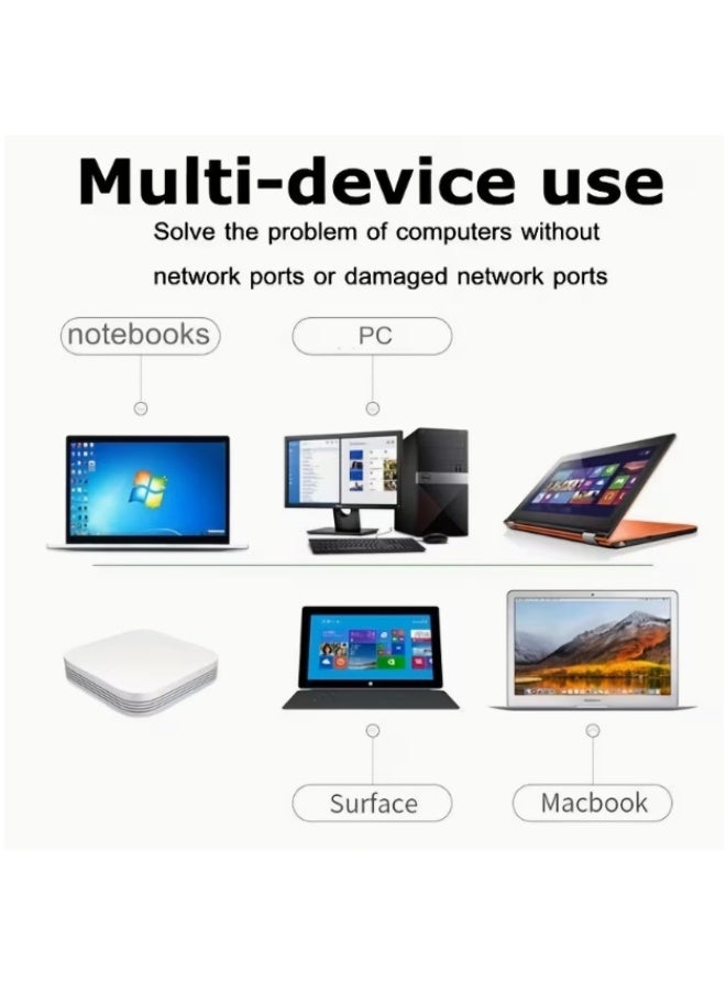 USB 3.0 Ethernet Adapter USB to RJ45 Network 1000Mbps Gigabit LAN Ethernet Internet Adapter Compatible with MacBook, PC, Switch, Surface, Chromebook, Windows 11/10/8.1/8/7, MAC OS, IOS, Linux - Image 5