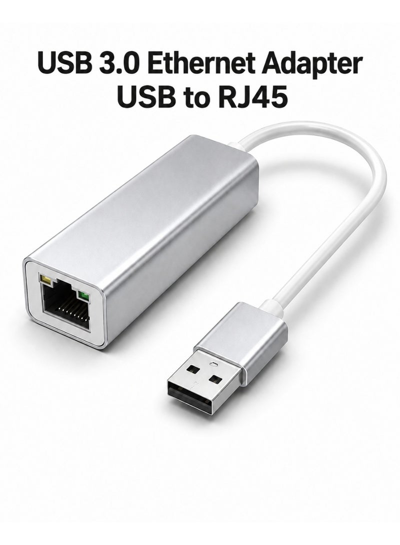 USB 3.0 Ethernet Adapter USB to RJ45 Network 1000Mbps Gigabit LAN Ethernet Internet Adapter Compatible with MacBook, PC, Switch, Surface, Chromebook, Windows 11/10/8.1/8/7, MAC OS, IOS, Linux - Image 1