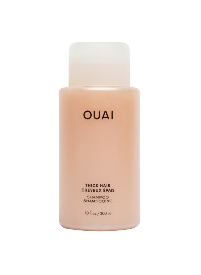Ouai Thick Shampoo - Moisturizing Shampoo with Keratin, Marshmallow Root, Shea Butter, Avocado Oil for Thick Hair - Strengthens & Hydrates Strands - Paraben, Phthalate, Sulfate Free Shampoo (10 Fl Oz) - Image 1