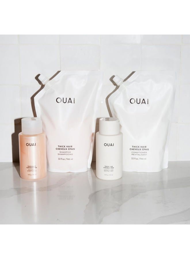 Ouai Thick Shampoo - Moisturizing Shampoo with Keratin, Marshmallow Root, Shea Butter, Avocado Oil for Thick Hair - Strengthens & Hydrates Strands - Paraben, Phthalate, Sulfate Free Shampoo (10 Fl Oz) - Image 5