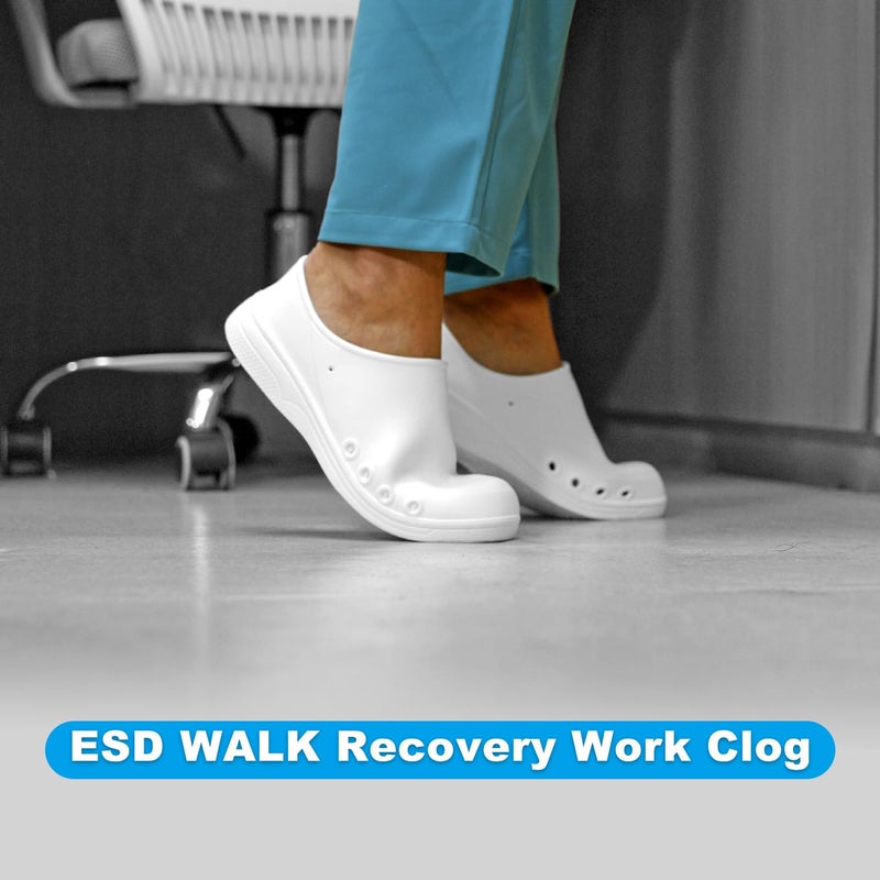 earthinglife Professional Nurses Shoes for Women Men Slip Resistant Waterproof Work Shoes for Doctor Chef Food Service Nursing Slip-On White - Image 2