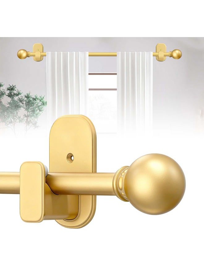 TKZTKZ Curtain Rods No Drilling for Windows 36 to 88 Inch:No Drill Small Gold Curtain Rod with Adhesive Brackets for Bedroom,5/8" Apartment Renter Friendly Adjustable Drapery Rods Easy Install - Image 1