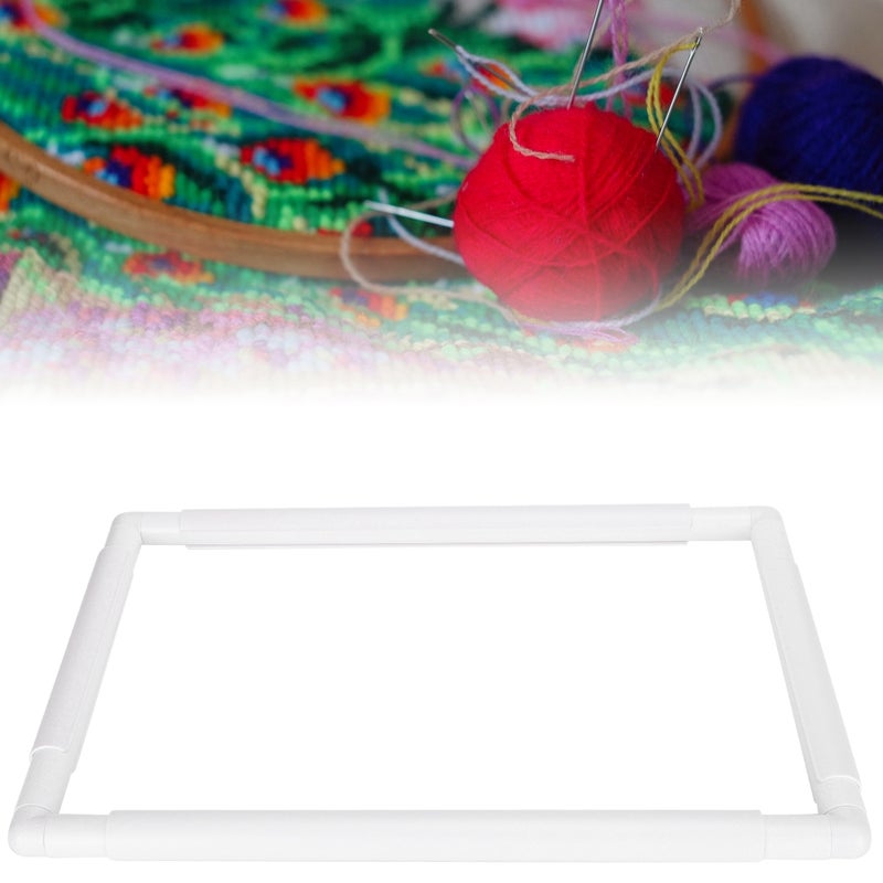 Square Shape Embroidery Frame DIY Hoop Cross Stitch Craft Tool Handhold Rectangle Sewing Supplies17 x 11in - Image 5